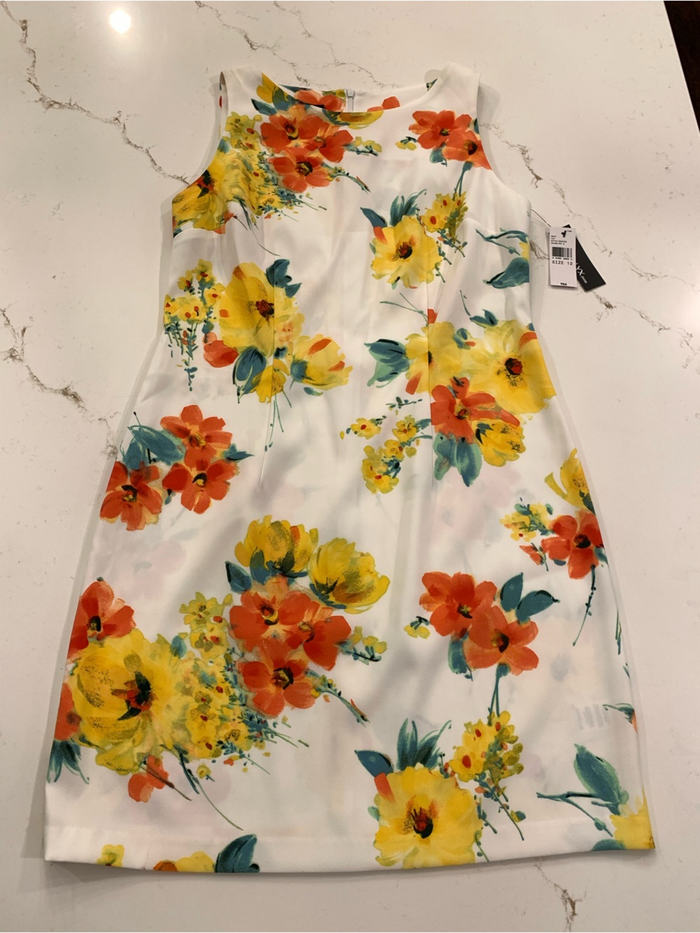 Alyx Floral Sheath Dress Women’s Size 10 Garden Floral Sleeveless Shift NEW - Picture 2 of 10